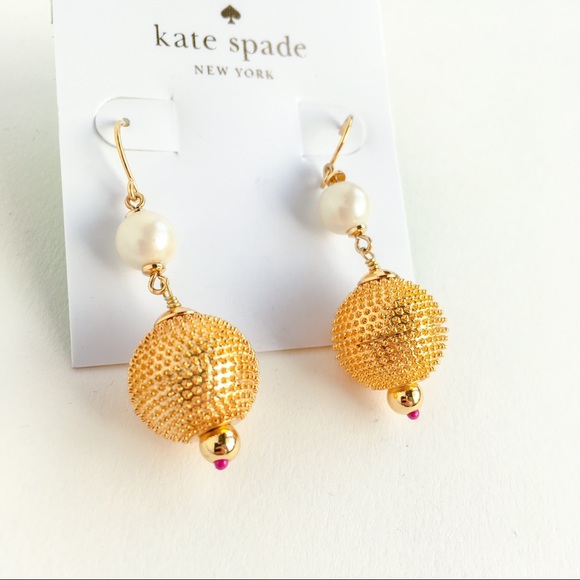 Kate spade pearl gold ball earrings - Picture 4 of 4